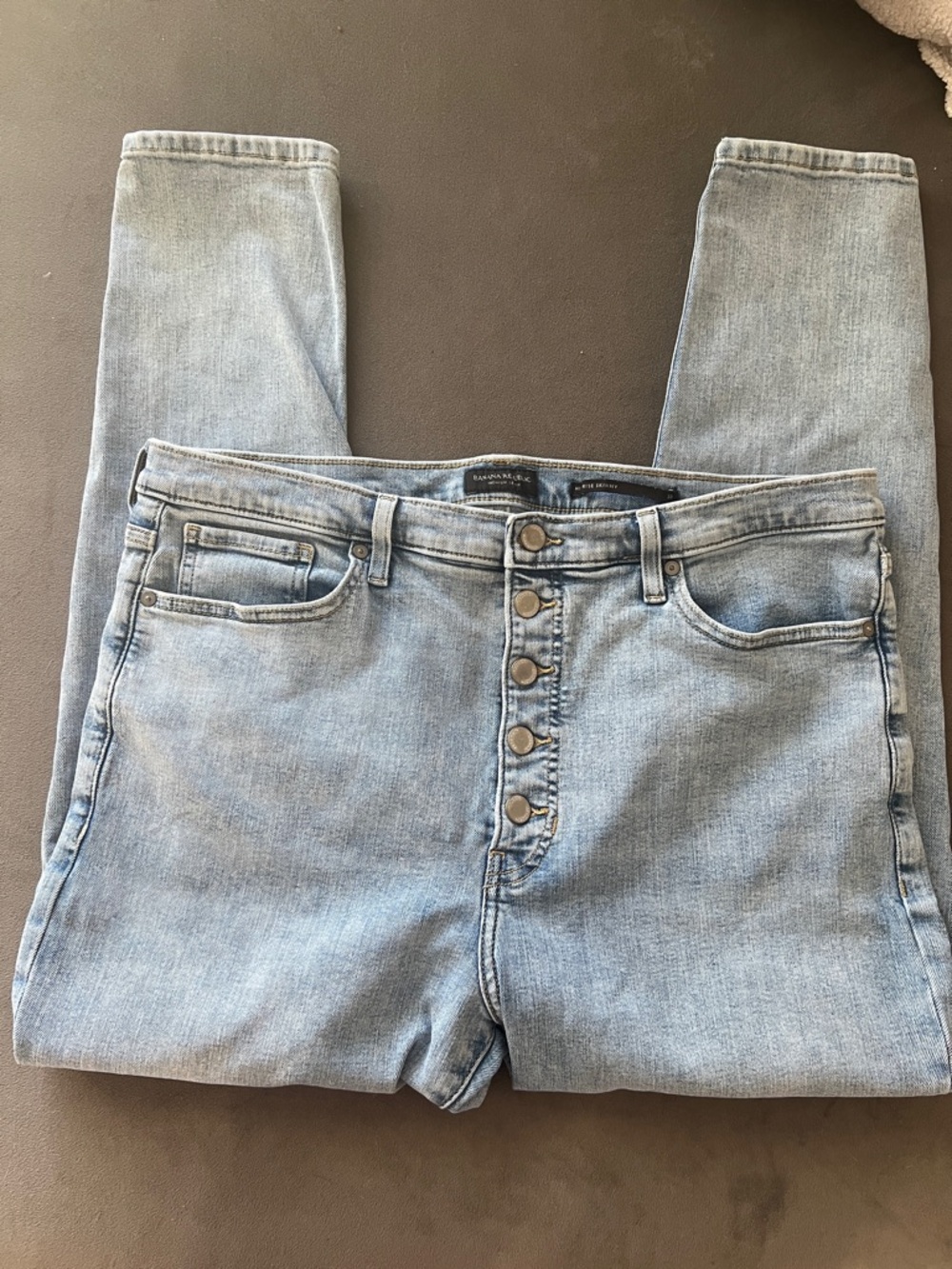 Banana Republic Light Blue High-Rise Button-Fly Skinny Jeans